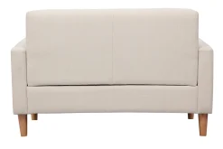 Miliboo Canapé Design|Voir Tous Les Canapés-Canapé scandinave 2 places en tissu beige et bois clair MOON