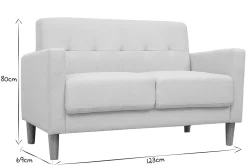 Miliboo Canapé Design|Voir Tous Les Canapés-Canapé scandinave 2 places en tissu beige et bois clair MOON