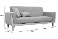 Miliboo Canapé Design|Voir Tous Les Canapés-Canapé scandinave 3 places en tissu blanc cassé et bois clair FJORD