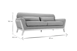 Miliboo Canapé Design|Voir Tous Les Canapés-Canapé scandinave 3 places en tissu gris et bois clair YOKO