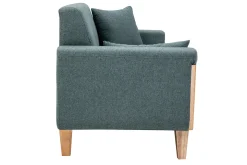 Miliboo Canapé Design|Voir Tous Les Canapés-Canapé scandinave 3 places en tissu vert de gris et bois clair FJORD