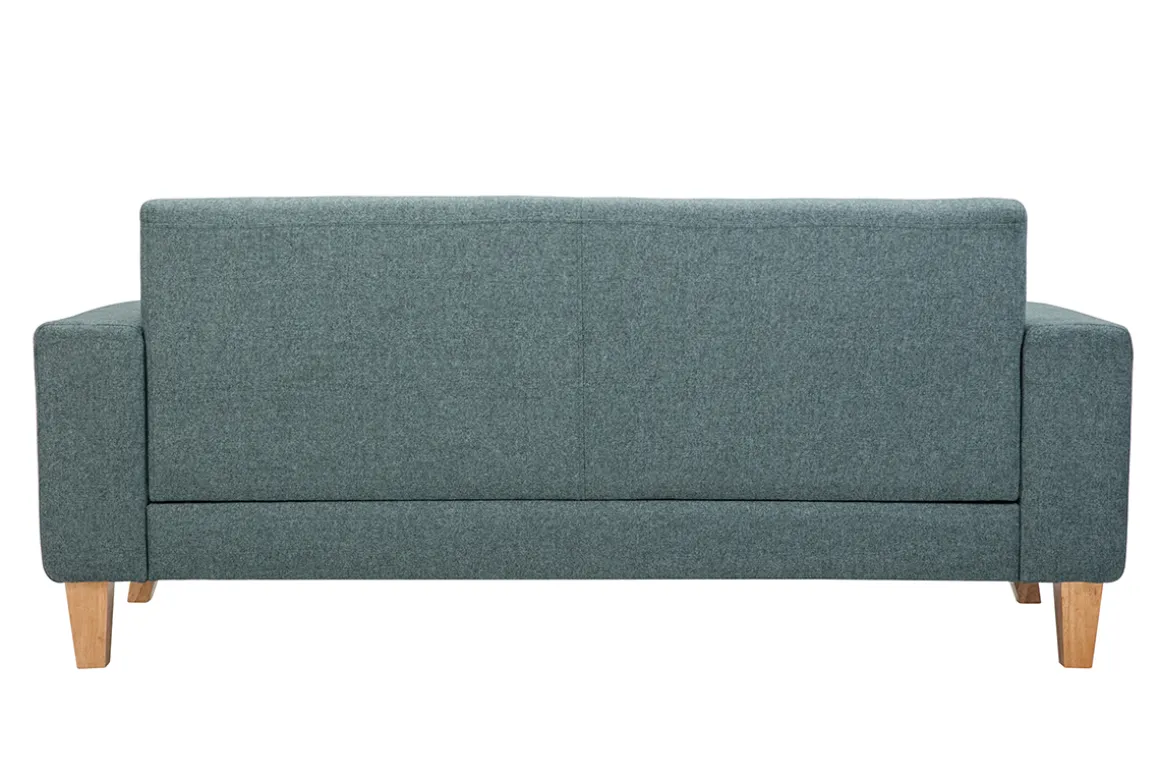 Miliboo Canapé Design|Voir Tous Les Canapés-Canapé scandinave 3 places en tissu vert de gris et bois clair FJORD