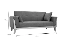 Miliboo Canapé Design|Voir Tous Les Canapés-Canapé scandinave 3 places en tissu vert de gris et bois clair FJORD