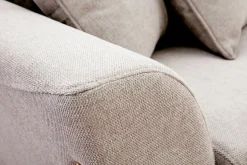 Miliboo Canapé Design|Voir Tous Les Canapés-Canapé scandinave 2 places en tissu effet velours texturé beige et bois clair ASAKO