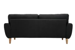 Miliboo Canapé Design|Voir Tous Les Canapés-Canapé scandinave 3 places en tissu gris anthracite et bois clair ALICE