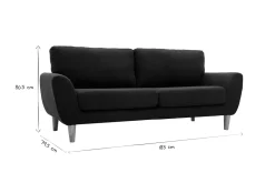 Miliboo Canapé Design|Voir Tous Les Canapés-Canapé scandinave 3 places en tissu gris anthracite et bois clair ALICE