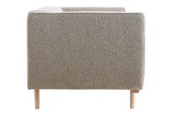 Miliboo Canapé Design|Voir Tous Les Canapés-Canapé scandinave 2-3 places en tissu effet laine bouclée taupe et bois clair MORRIS