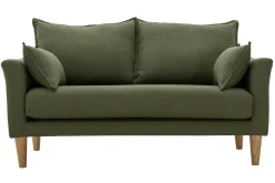 Miliboo Canapé Design|Voir Tous Les Canapés-Canapé scandinave 2 places en tissu kaki et bois clair KATE