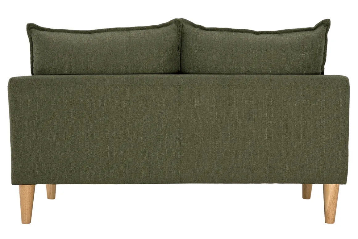 Miliboo Canapé Design|Voir Tous Les Canapés-Canapé scandinave 2 places en tissu kaki et bois clair KATE
