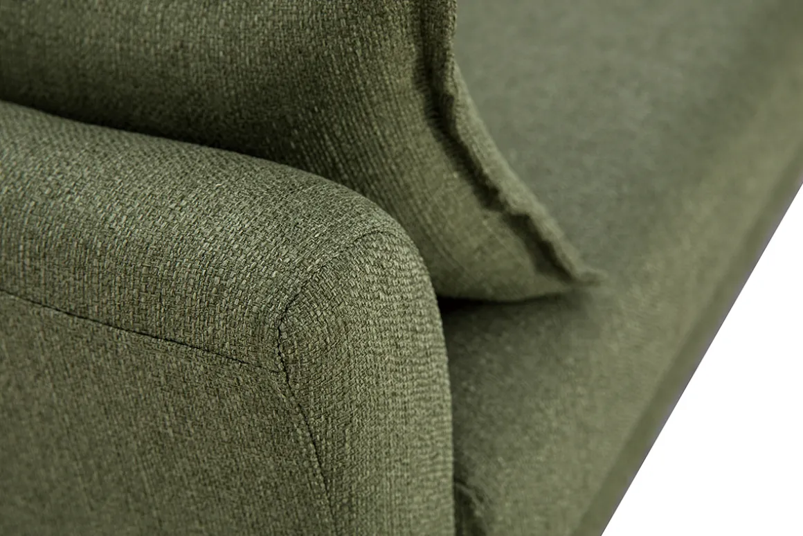 Miliboo Canapé Design|Voir Tous Les Canapés-Canapé scandinave 2 places en tissu kaki et bois clair KATE