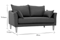 Miliboo Canapé Design|Voir Tous Les Canapés-Canapé scandinave 2 places en tissu kaki et bois clair KATE