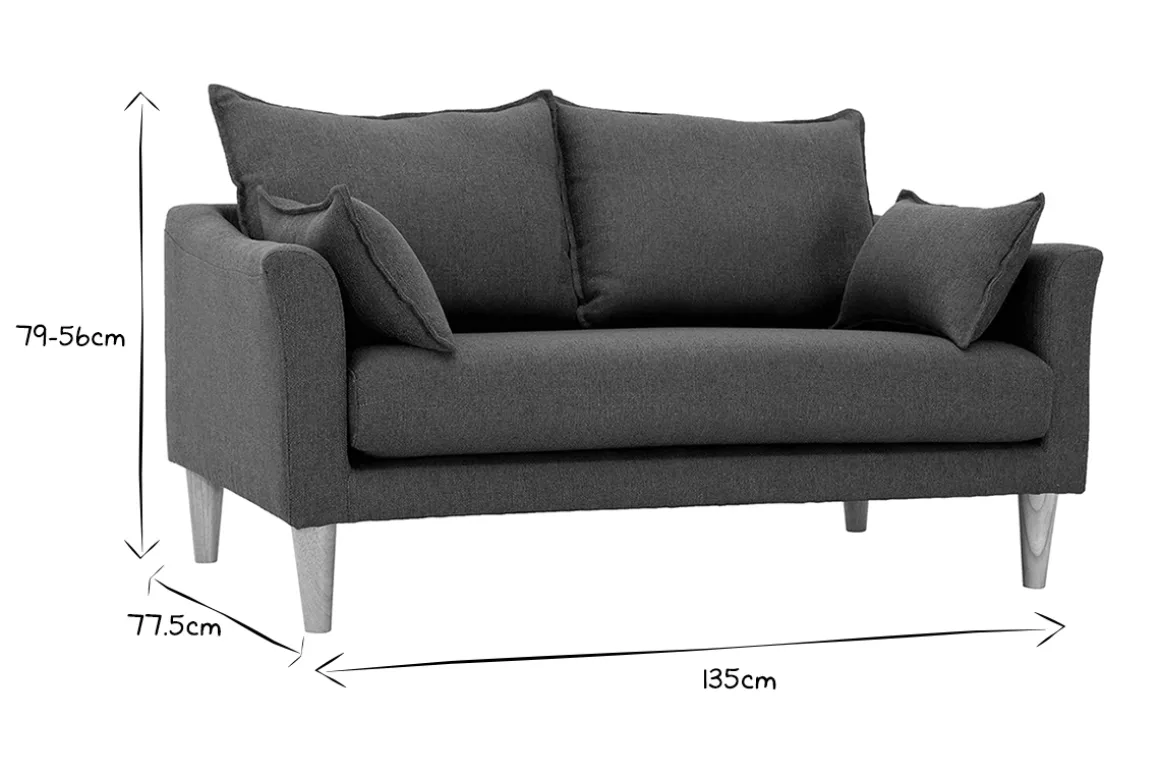 Miliboo Canapé Design|Voir Tous Les Canapés-Canapé scandinave 2 places en tissu kaki et bois clair KATE