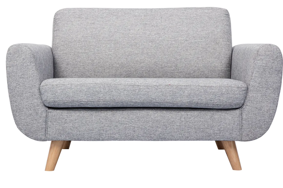 Miliboo Canapé Design|Voir Tous Les Canapés-Canapé scandinave 2 places en tissu gris et bois clair PURE