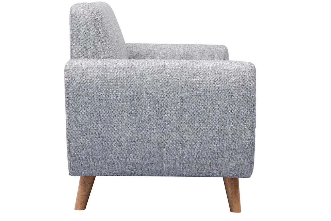 Miliboo Canapé Design|Voir Tous Les Canapés-Canapé scandinave 2 places en tissu gris et bois clair PURE