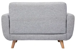 Miliboo Canapé Design|Voir Tous Les Canapés-Canapé scandinave 2 places en tissu gris et bois clair PURE