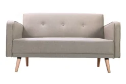 Miliboo Canapé Design|Voir Tous Les Canapés-Canapé scandinave 2 places en tissu beige et bois clair ULLA