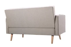 Miliboo Canapé Design|Voir Tous Les Canapés-Canapé scandinave 2 places en tissu beige et bois clair ULLA