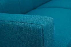 Miliboo Canapé Design|Voir Tous Les Canapés-Canapé scandinave 2 places en tissu bleu canard et bois clair MOON