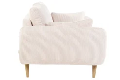 Miliboo Canapé Design|Voir Tous Les Canapés-Canapé scandinave 3 places en tissu velours côtelé écru et bois clair CREEP