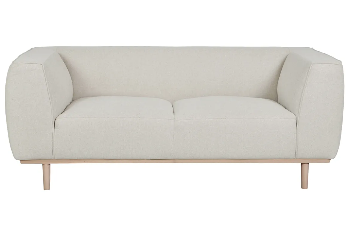 Miliboo Canapé Design|Voir Tous Les Canapés-Canapé scandinave 2-3 places en tissu beige et bois clair MORRIS