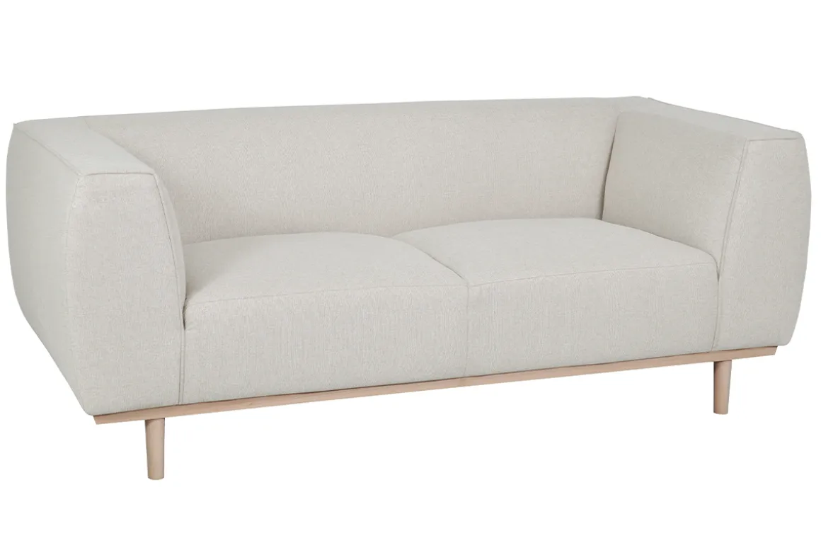 Miliboo Canapé Design|Voir Tous Les Canapés-Canapé scandinave 2-3 places en tissu beige et bois clair MORRIS