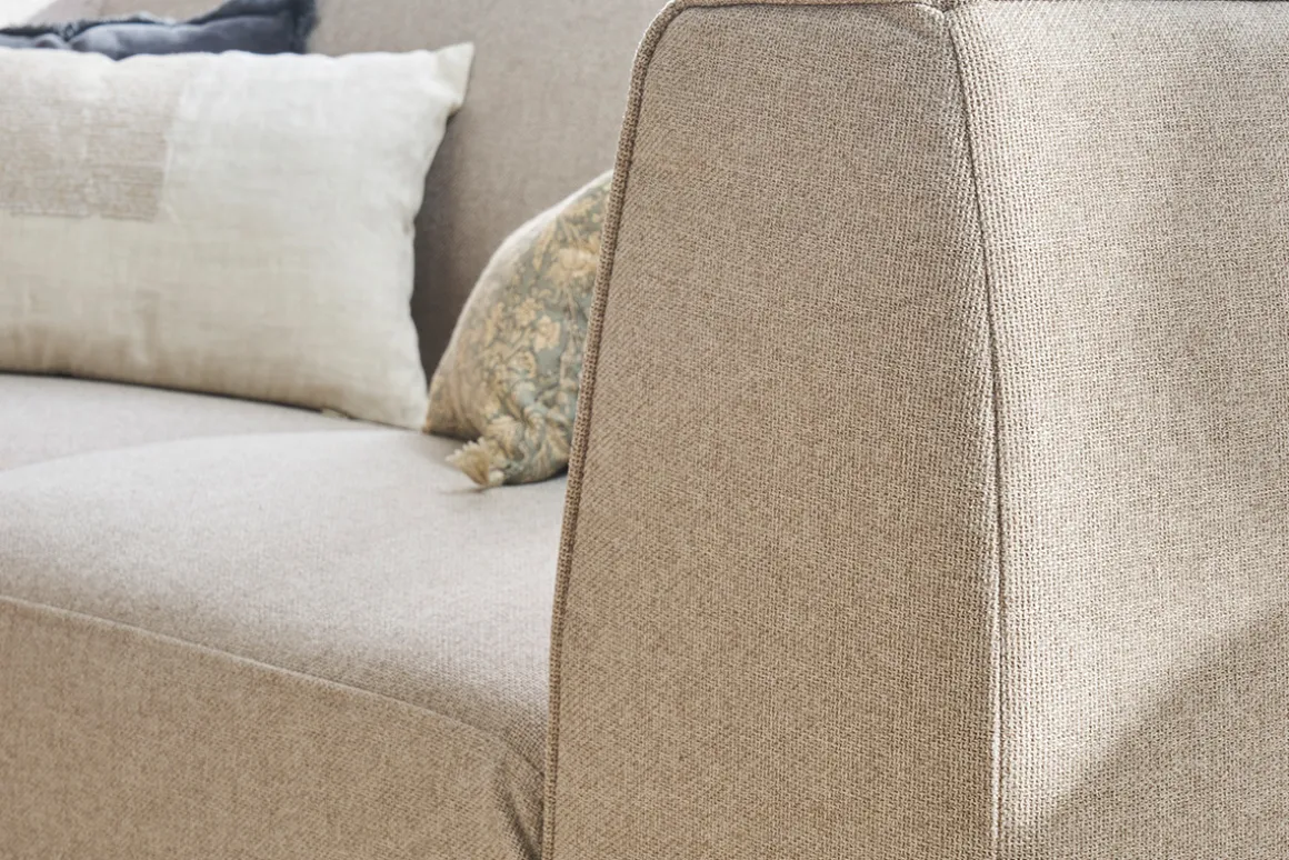 Miliboo Canapé Design|Voir Tous Les Canapés-Canapé scandinave 2-3 places en tissu beige et bois clair MORRIS