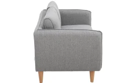 Miliboo Canapé Design|Voir Tous Les Canapés-Canapé scandinave 2 places en tissu gris et bois clair KURT