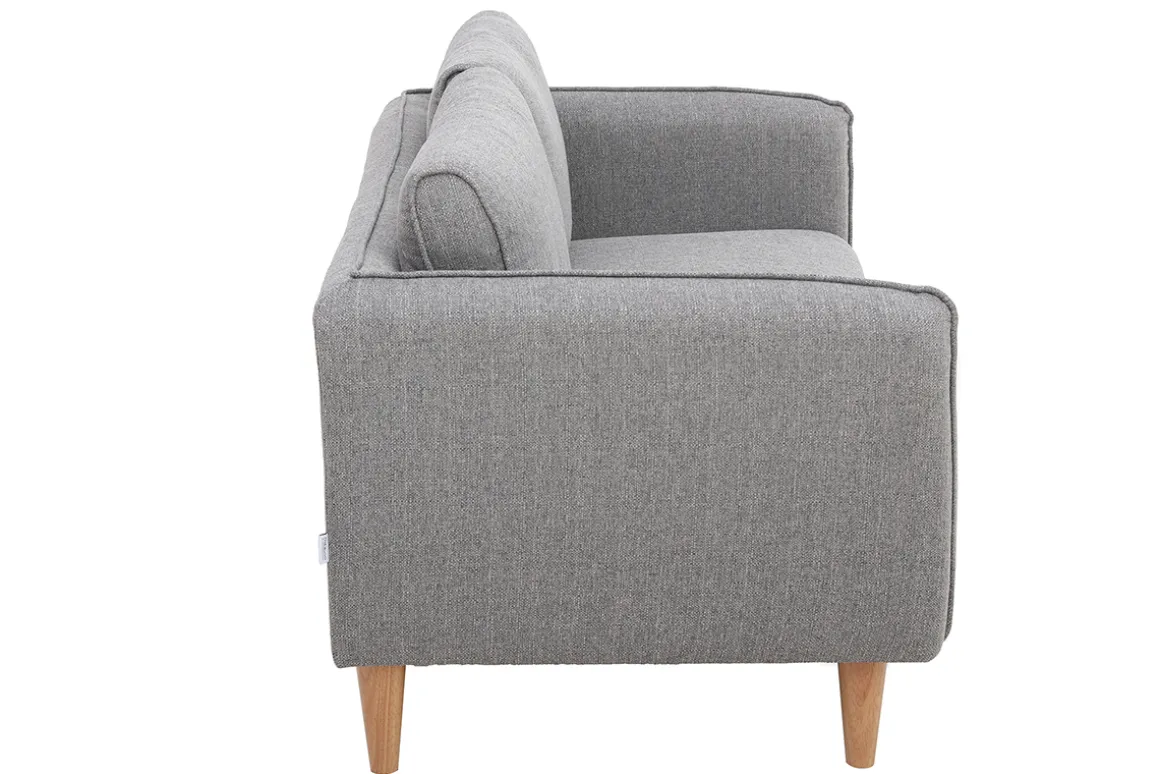 Miliboo Canapé Design|Voir Tous Les Canapés-Canapé scandinave 2 places en tissu gris et bois clair KURT