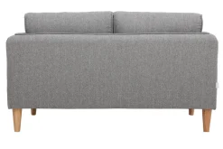 Miliboo Canapé Design|Voir Tous Les Canapés-Canapé scandinave 2 places en tissu gris et bois clair KURT