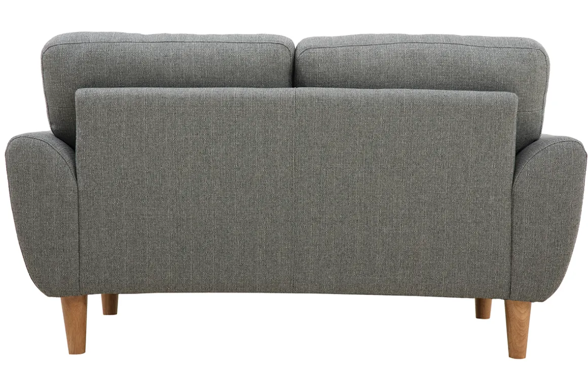 Miliboo Canapé Design|Voir Tous Les Canapés-Canapé scandinave 2 places en tissu gris et bois clair ALICE