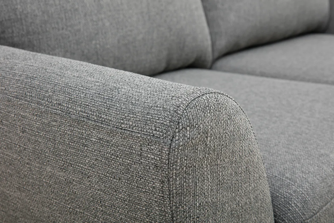 Miliboo Canapé Design|Voir Tous Les Canapés-Canapé scandinave 2 places en tissu gris et bois clair ALICE