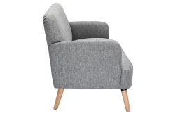 Miliboo Canapé Design|Voir Tous Les Canapés-Canapé scandinave 2 places en tissu gris clair et bois clair ISKO
