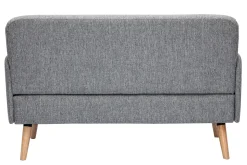 Miliboo Canapé Design|Voir Tous Les Canapés-Canapé scandinave 2 places en tissu gris clair et bois clair ISKO