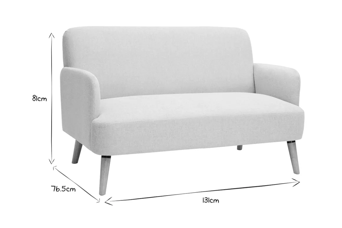 Miliboo Canapé Design|Voir Tous Les Canapés-Canapé scandinave 2 places en tissu gris clair et bois clair ISKO