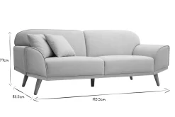 Miliboo Canapé Design|Voir Tous Les Canapés-Canapé scandinave 3 places en tissu effet velours texturé beige et bois clair FREEMA