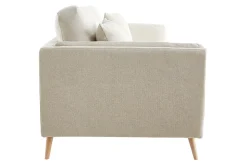 Miliboo Canapé Design|Voir Tous Les Canapés-Canapé scandinave 3 places en tissu beige naturel et bois clair VOGUE