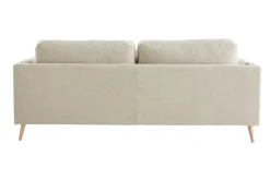 Miliboo Canapé Design|Voir Tous Les Canapés-Canapé scandinave 3 places en tissu beige naturel et bois clair VOGUE