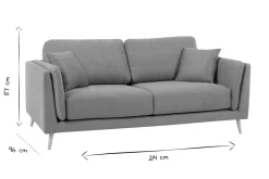 Miliboo Canapé Design|Voir Tous Les Canapés-Canapé scandinave 3 places en tissu beige naturel et bois clair VOGUE