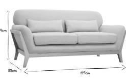 Miliboo Canapé Design|Voir Tous Les Canapés-Canapé scandinave 2 places en tissu beige et bois clair YOKO