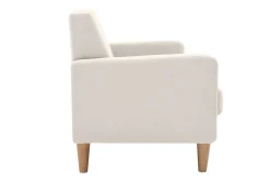 Miliboo Canapé Design|Voir Tous Les Canapés-Canapé scandinave 2 places en tissu beige et bois clair LUNA