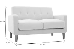 Miliboo Canapé Design|Voir Tous Les Canapés-Canapé scandinave 2 places en tissu beige et bois clair LUNA