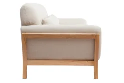 Miliboo Canapé Design|Voir Tous Les Canapés-Canapé scandinave 3 places en tissu beige et bois clair YOKO