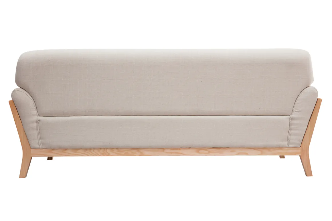 Miliboo Canapé Design|Voir Tous Les Canapés-Canapé scandinave 3 places en tissu beige et bois clair YOKO