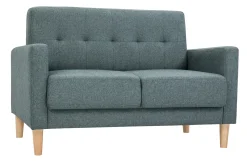 Miliboo Canapé Design|Voir Tous Les Canapés-Canapé scandinave 2 places en tissu vert de gris et bois clair MOON