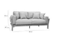 Miliboo Canapé Design|Voir Tous Les Canapés-Canapé scandinave déhoussable 3 places en tissu gris anthracite et bois clair KYO