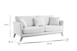 Miliboo Canapé Design|Voir Tous Les Canapés-Canapé scandinave déhoussable 3 places en tissu effet laine bouclée blanc cassé et bois clair OSLO