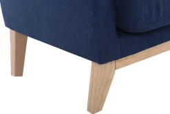 Miliboo Canapé Design|Voir Tous Les Canapés-Canapé scandinave déhoussable 2 places en tissu bleu foncé et bois clair OSLO
