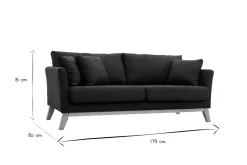 Miliboo Canapé Design|Voir Tous Les Canapés-Canapé scandinave déhoussable 3 places en tissu gris foncé et bois clair OSLO
