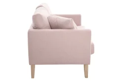 Miliboo Canapé Design|Voir Tous Les Canapés-Canapé scandinave déhoussable 2 places en tissu rose et bois clair OSLO