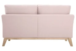Miliboo Canapé Design|Voir Tous Les Canapés-Canapé scandinave déhoussable 2 places en tissu rose et bois clair OSLO